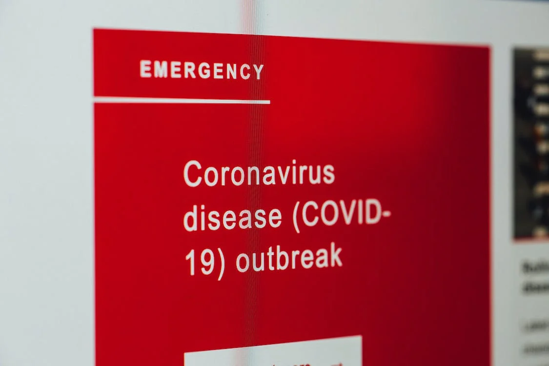Emergency sign about the Corona Virus outbreak.