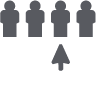 An icon of people lined up in a row with a mouse arrow pointing at one individual.